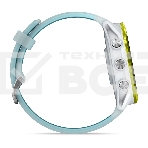 Умные часы Garmin Forerunner 570 белый, желный безель, бирюзовый ремешок 47мм, фото2