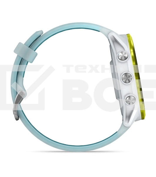 Умные часы Garmin Forerunner 570 белый, желный безель, бирюзовый ремешок 47мм