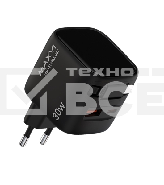 Сетевое зарядное устройство Maxvi SFC-330GN Type-C\USB 30W PD QC3.0 черный