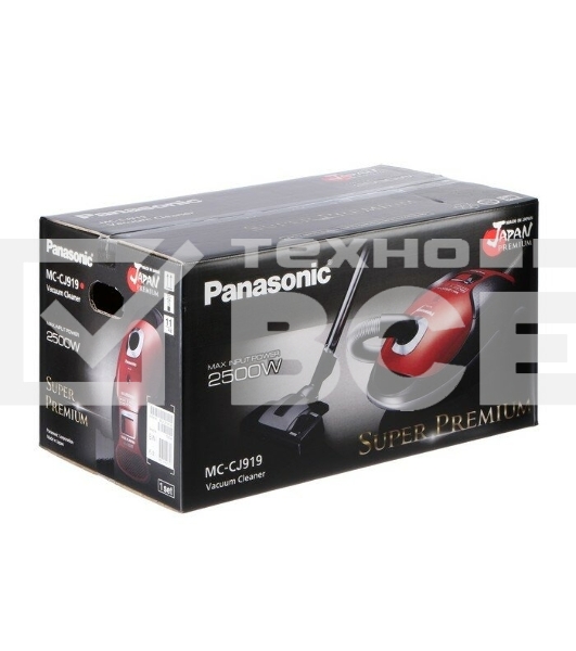 Пылесос Panasonic MC-CJ919R красный, 2500 Вт, уборка сухая, пылесборник мешок 6 л