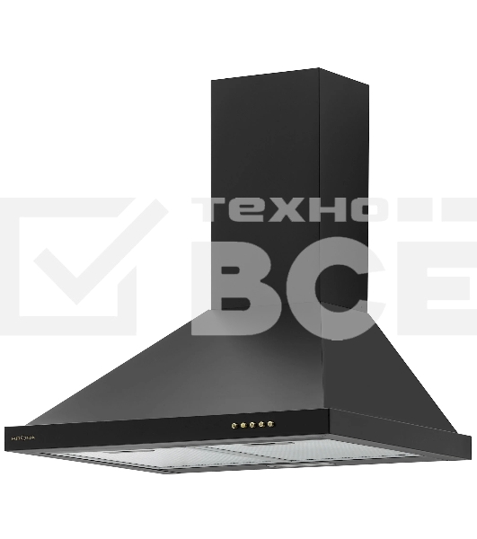 Вытяжка каминная KRONA Bella Retro 600 PB черный, 59.6 см, 1300 куб. м/ч, 56 дБ
