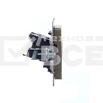 Розетка компьютерная двойная IEK BRITE РК10-2-БрШ (BR-K20-1-K37) СП RJ45 кат.5E шампань, фото3