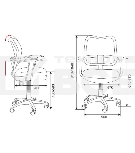 Кресло компьютерное Бюрократ CH-W797/LB/TW-55 TW-55 голубой, спинка сетка, сиденье голубой, пластик белый