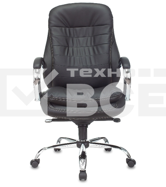 Кресло руководителя Бюрократ T-9950/BLACK-PU сиденье черный, искусственная кожа, крестовина хром