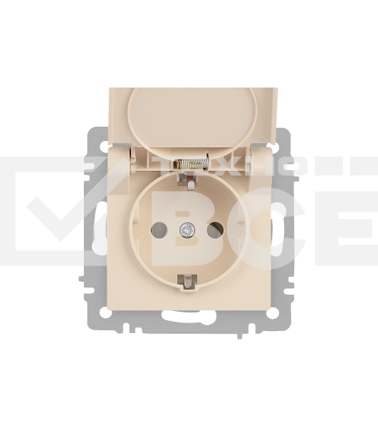 Розетка Intro Accent 6-203-02 2P+E Schuko с крышкой 16А-250В IP20 СУ сл.кость Б0063716