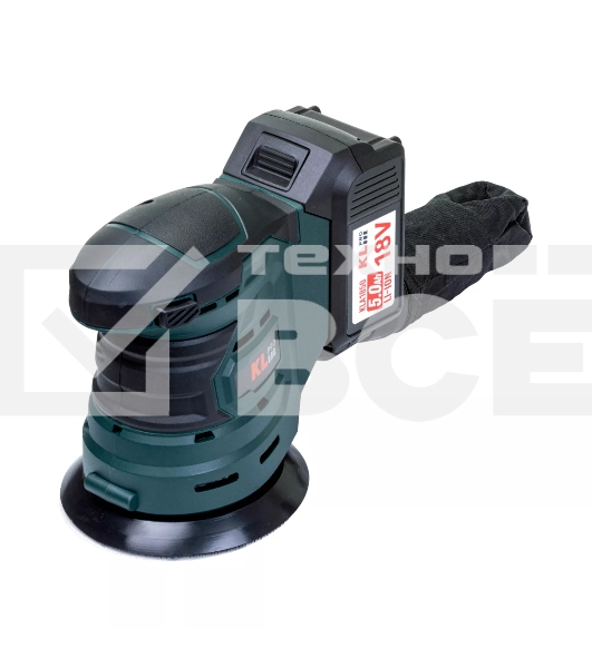 Эксцентриковая шлифовальная машина аккумуляторная KLPRO KLEZ18-50 (18В, Li-ion-2шт, 5.0А·ч, ЗУ 4,5А)