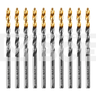 Сверло по металлу Denzel 4,8 мм, HSS-Tin, Golden Tip, 10 шт.