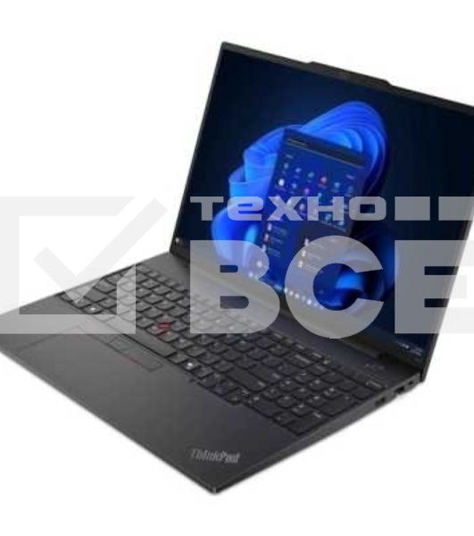Ноутбук Lenovo ThinkPad E16 G2 16' (1920x1200) IPS, Ryzen 5 7535HS, 16Gb DDR5,512Gb SSD, AMD Radeon, FHD Cam, RTL8852BE,FPR,3 Cell 47Whr, BKLT KB ENG, No OS, 1Y (EN_kbd, 3pin cable)