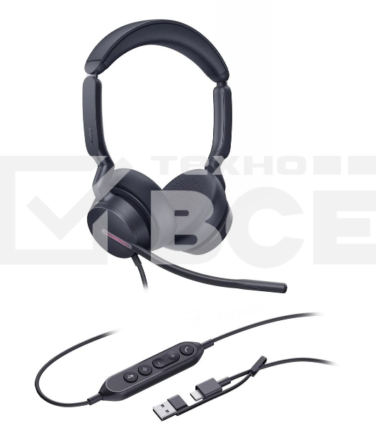 Гарнитура проводная Yealink UH46 Dual UC USB-C/A 1308183