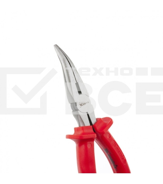 Длинногубцы Matrix Econom 17494, 160 мм, изогнутые шлифованные, пластмассовые рукоятки