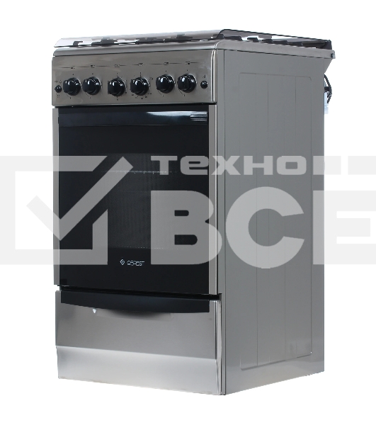 Плита газовая Gefest ПГ 5100-02 0004 серебристый, конфорок 4 шт, духовка 52 л, 50 см x 85 см x 58.5 см