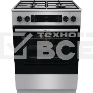 Комбинированная плита Gorenje GKS6C70XJ нержавеющая сталь (без крышки) реш.сталь