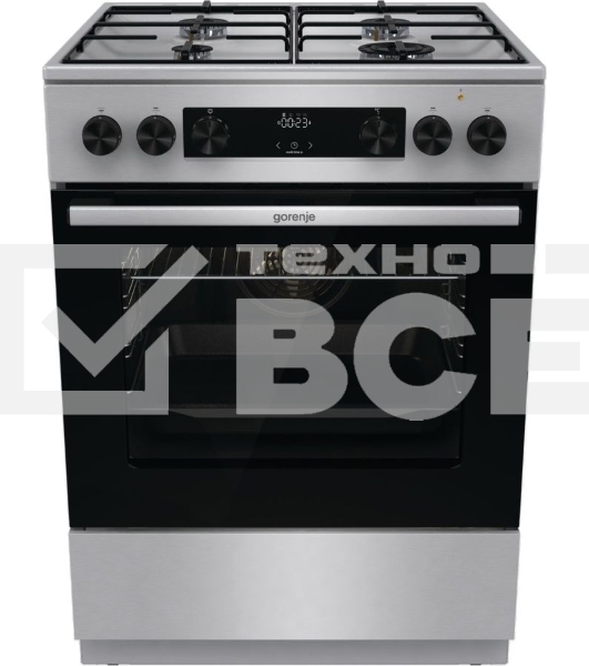 Комбинированная плита Gorenje GKS6C70XJ нержавеющая сталь (без крышки) реш.сталь