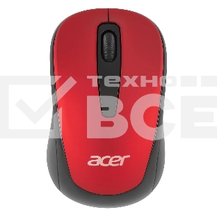 Мышь беспроводная Acer OMR136 красный, 1000 dpi, радиоканал, USB, кнопки - 3