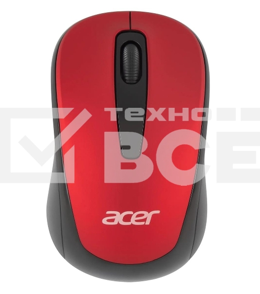 Мышь беспроводная Acer OMR136 красный, 1000 dpi, радиоканал, USB, кнопки - 3