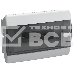 Корпус пластиковый IEK UNION Compact UIC-KP12-V-12-41-K01 ЩРВ-П-12 IP41 черная прозрачная дверь, фото 1
