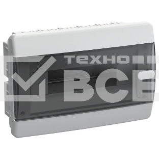 Корпус пластиковый IEK UNION Compact UIC-KP12-V-12-41-K01 ЩРВ-П-12 IP41 черная прозрачная дверь