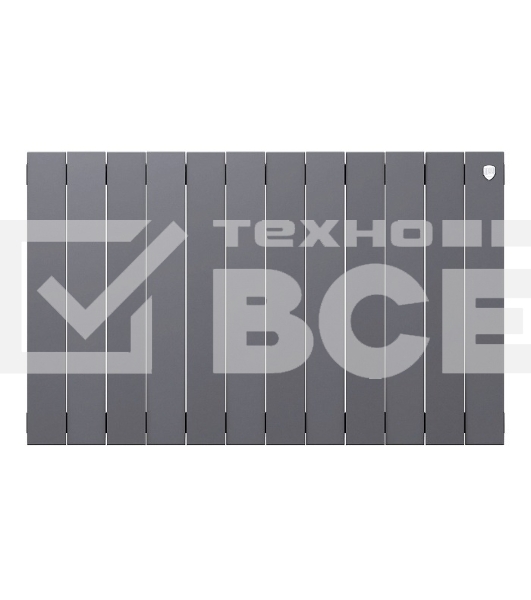 Радиатор биметаллический Royal Thermo PianoForte 500 серебристый - 12 секц.