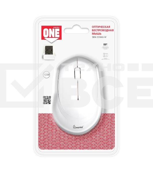 Мышь беспроводная Smartbuy ONE 333AG-W белая SBM-333AG-W