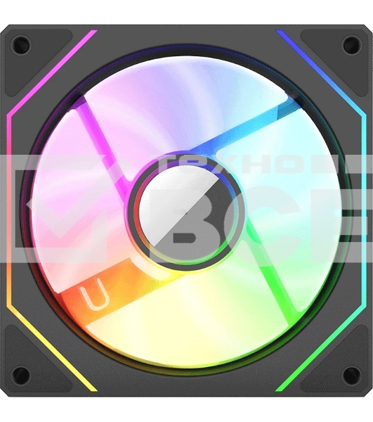 Вентилятор для корпуса Bloody CF-11 LCD ARGb 120х120x25 черный 4-pin 32дБ (упак.:1шт) (CF-11-ARGb120-BK) Ret