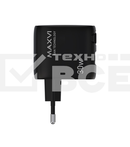 Сетевое зарядное устройство Maxvi SFC-330GN Type-C\USB 30W PD QC3.0 черный