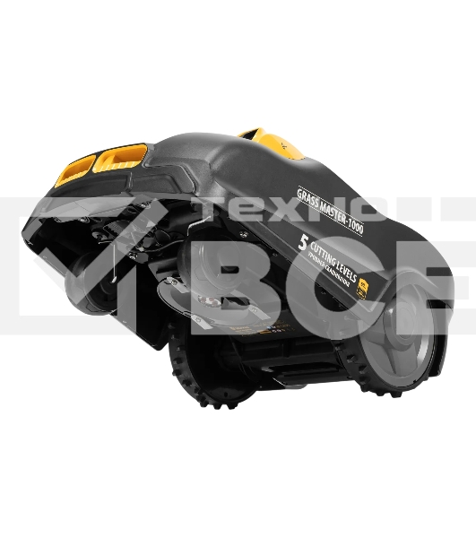 Робот-газонокосилка Denzel Grass Master 1000, ультразвуковой датчик, 3 Ач, LCD дисплей, Wi-Fi