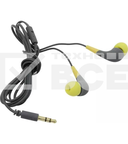 Внутриканальные наушники Smartbuy Curve, soft-touch, сменные насадки, желт/серые (SBE-930)