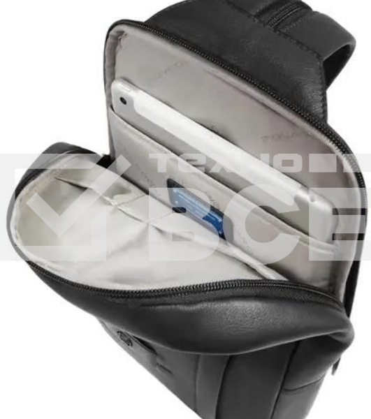 Рюкзак слинг мужской Piquadro Russel CA6764W137/N черный кожа