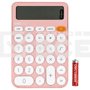 Калькулятор настольный Deli EM124PINK розовый 12-разр.