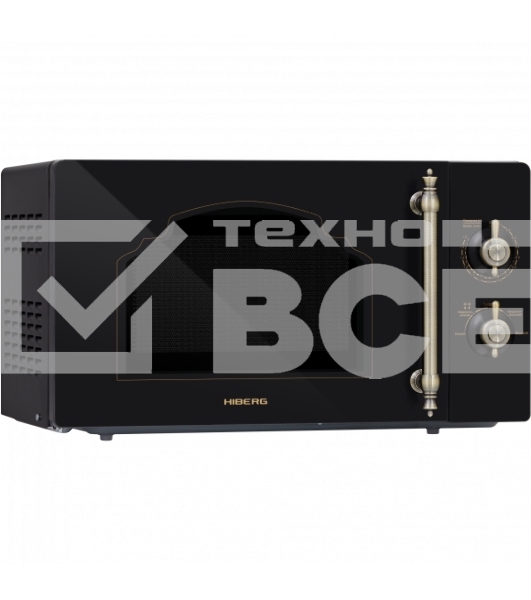 Микроволновая печь HIBERG VM-4288 BR черный, 20 л, 700 Вт, переключатели - поворотный механизм