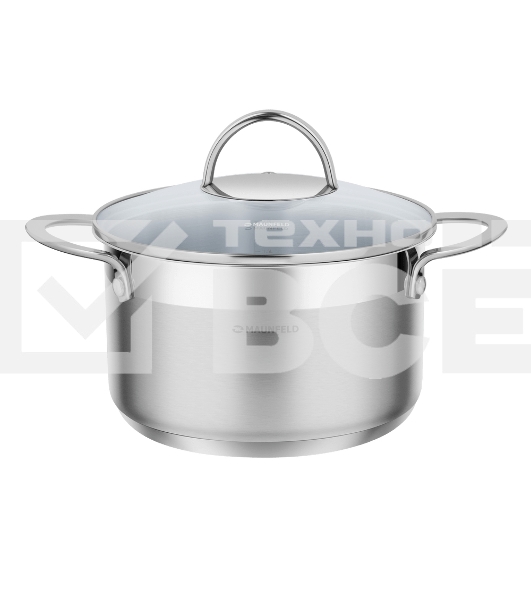 Кастрюля Maunfeld GERDA MCS25S07 из нержавеющей стали со стеклянной крышкой, 18 см, 2,5 л.