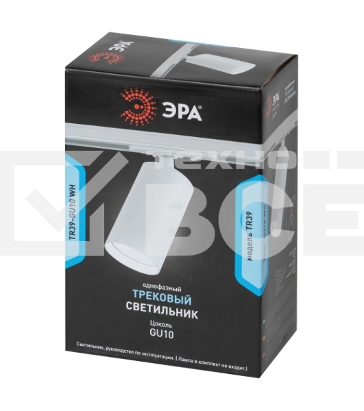 Трековый светильник однофазный ЭРА TR39-GU10 WH под лампу MR16 белый