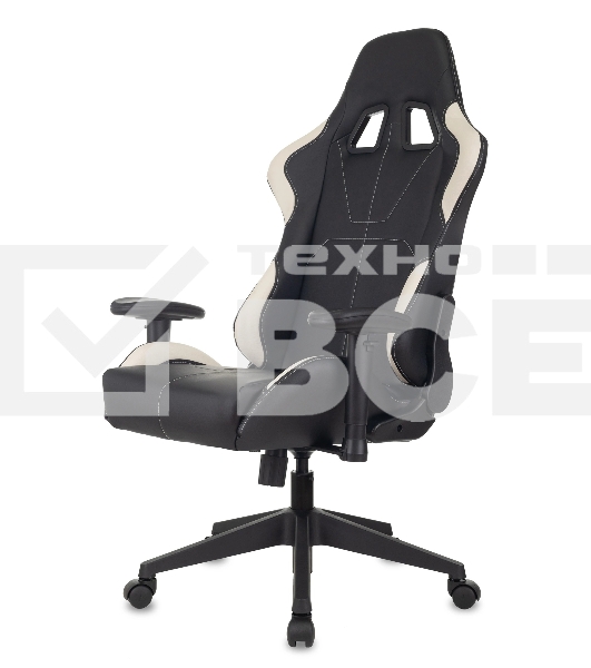 Кресло игровое Бюрократ VIKING 5 AERO WHITE черный/белый искусственная кожа