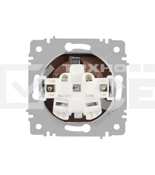 Розетка Intro Accent 6-203-02 2P+E Schuko с крышкой 16А-250В IP20 СУ сл.кость Б0063716