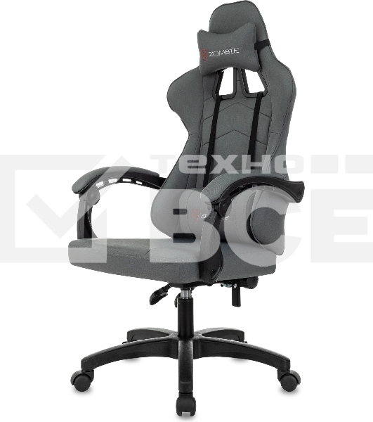 Кресло игровое Zombie Zoom Fabric Neo Grey серый, крестов. пластик