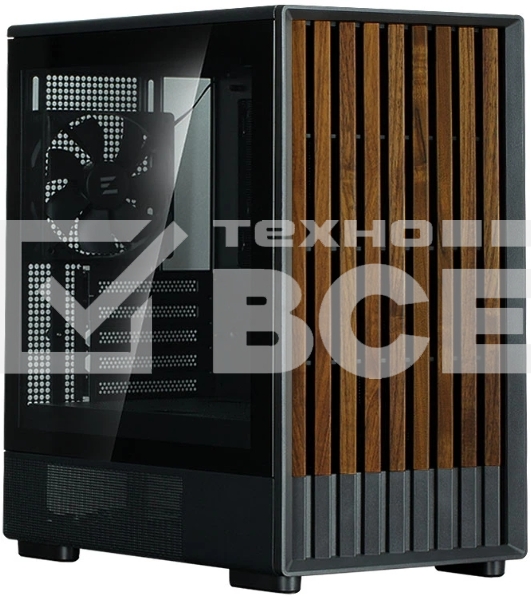 Компьютерный корпус Zalman P10 NAMU, MATX, черный, WINDOW, FRONT COVER WALNUT, 2x3.5