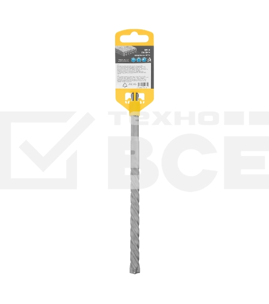 Бур по бетону Denzel цельная крестовая пластина, 12x215 мм, SDS PLUS