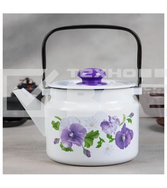 Чайник Лысьва 27104П2 Анютины глазки эмал. 2,0л