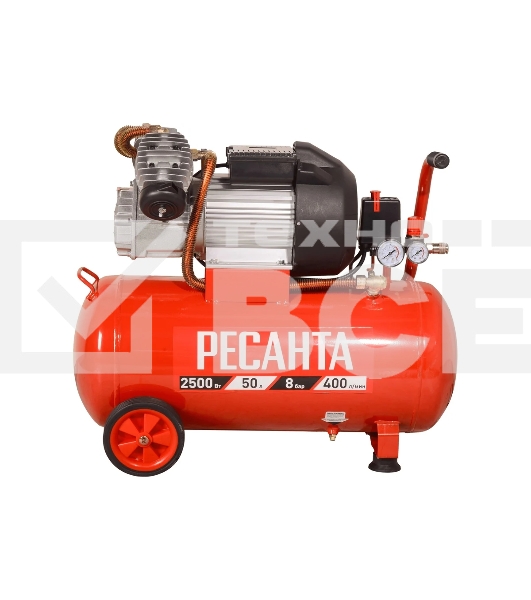 Компрессор поршневой Ресанта КП-50/400М масляный 400л/мин 50л 2500Вт красный/черный
