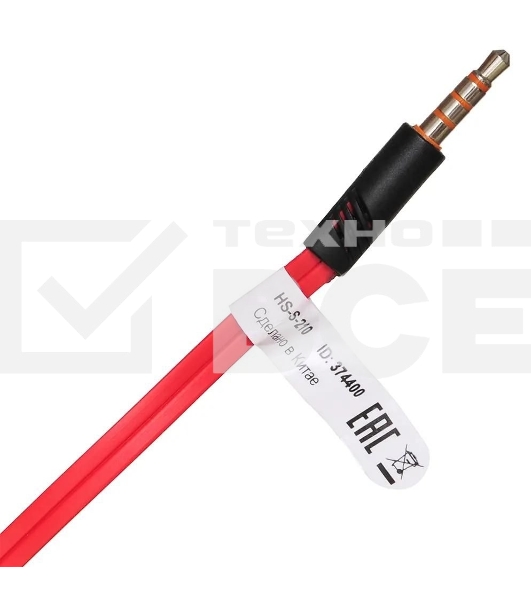 Проводные наушники Oklick HS-S-210 красный, внутриканальные, jack 3.5 мм