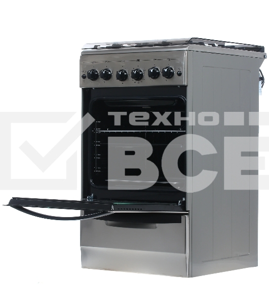 Плита газовая Gefest ПГ 5100-02 0004 серебристый, конфорок 4 шт, духовка 52 л, 50 см x 85 см x 58.5 см