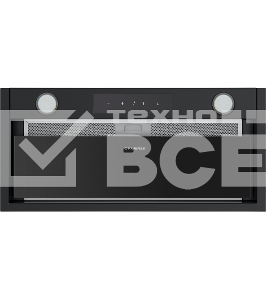 Вытяжка встраиваемая Maunfeld Fantasy Light 60 черная, 59.7 см, 800 куб. м/ч, 52 дБ