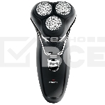 Электробритва Centek CT-2176 черный/хром ротор, 3 плавающие головки, аккумулятор + работа от сети, триммер, фото 1