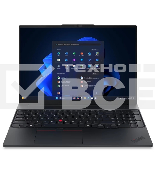 Ноутбук Lenovo ThinkPad E16 G3/16'/IPS/Intel Core Ultra 7 255H/16Gb/512Gb SSD/Intel Graphics/noOS/черный/1.63kg