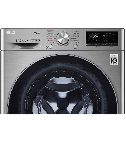 Стиральная машина LG F4V5VYP2T серебристый, загрузка фронтальная 9 кг, 1400 об/мин, класс A