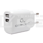 Зарядное устройство Cablexpert MP3A-PC-58, 10.5Вт, 2.1А, 2хUSB, белый, пакет, фото 1