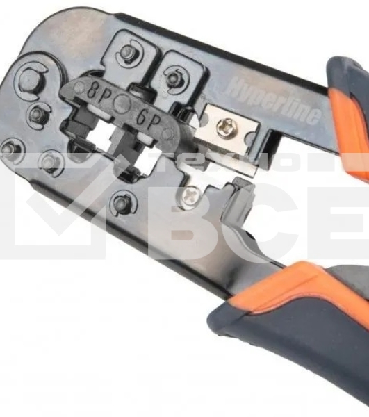 Инструмент обжимной Hyperline HT-N5684R для RJ-45/RJ-12/RJ-11 синий/оранжевый