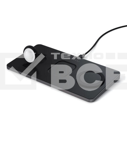Беспроводное зарядное устройство Satechi ST-X3TWCPM Trio Wireless Charging Pad для телефона, часов и наушников серый космос
