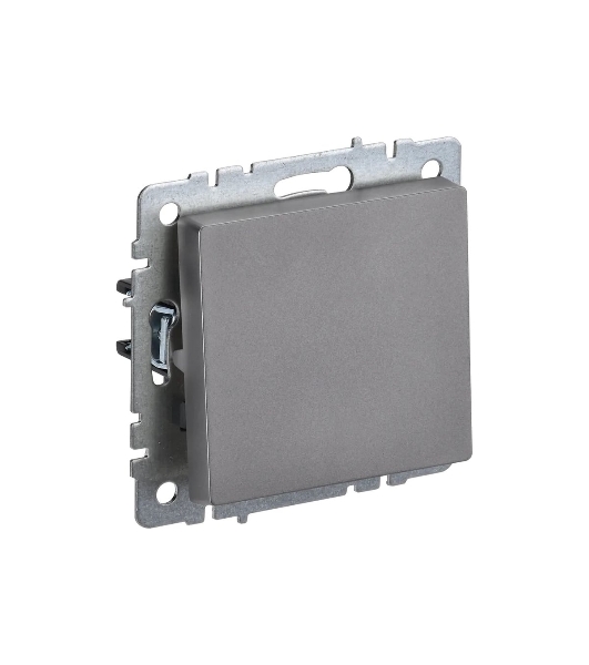 Выключатель BRITE Выключ. 1-кл. перекр. 10А ВС10-1-3-БрС сталь IEK