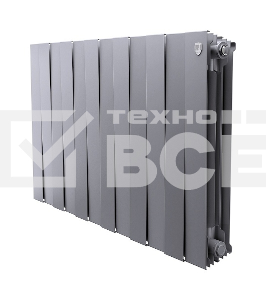 Радиатор биметаллический Royal Thermo PianoForte 500 серебристый - 12 секц.